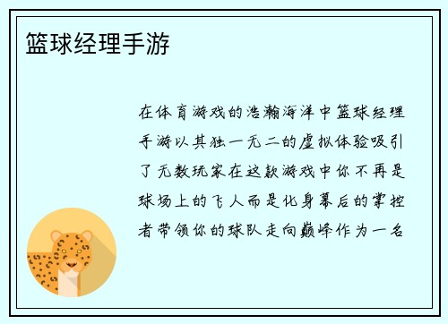 篮球经理手游